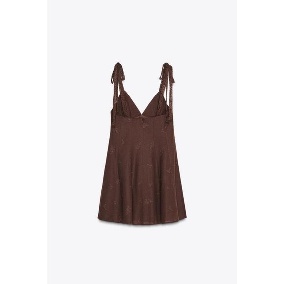ZARA SHORT EMBROIDERED DRESS - Picture 6 of 7